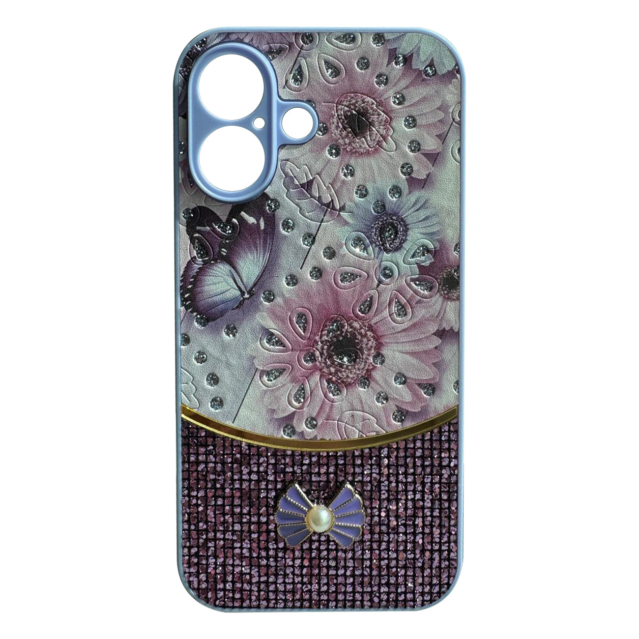 Sparkle Glitter Bling  Phone Case in Purple  With Colorful Cover For iPhone 16